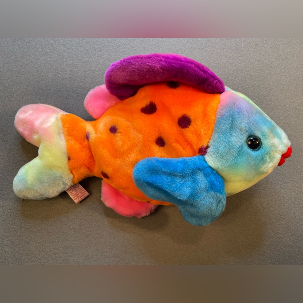 TY Beanie Baby‎ Plush Clown Fish Named Shell 1999 retired Great Colors 14.5 x 8”